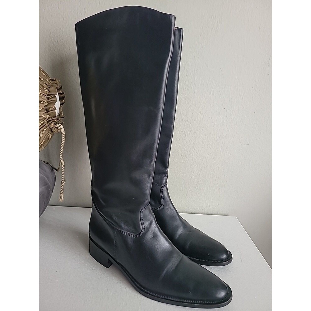 Prialpas Gomma Black Leather Riding Boots Sz 7 Narrow Fit